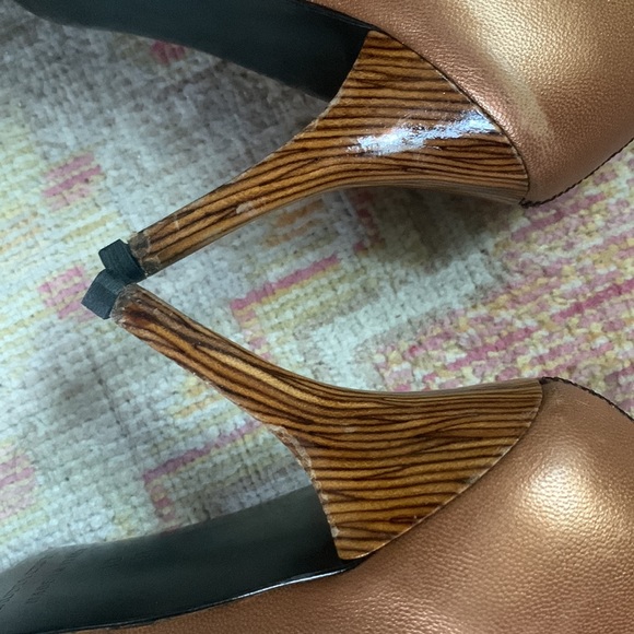 CLAUDIA CIUTI Metallic Bronze Leather High Heel Boots, made in Italy - Picture 5 of 6